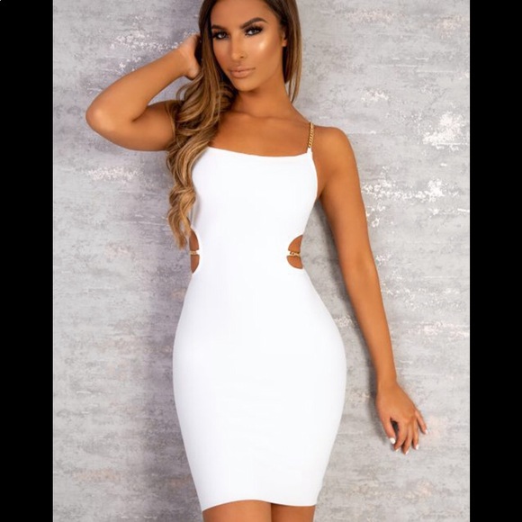 Dresses & Skirts - White Cut Out Chain Strap Mini Dress